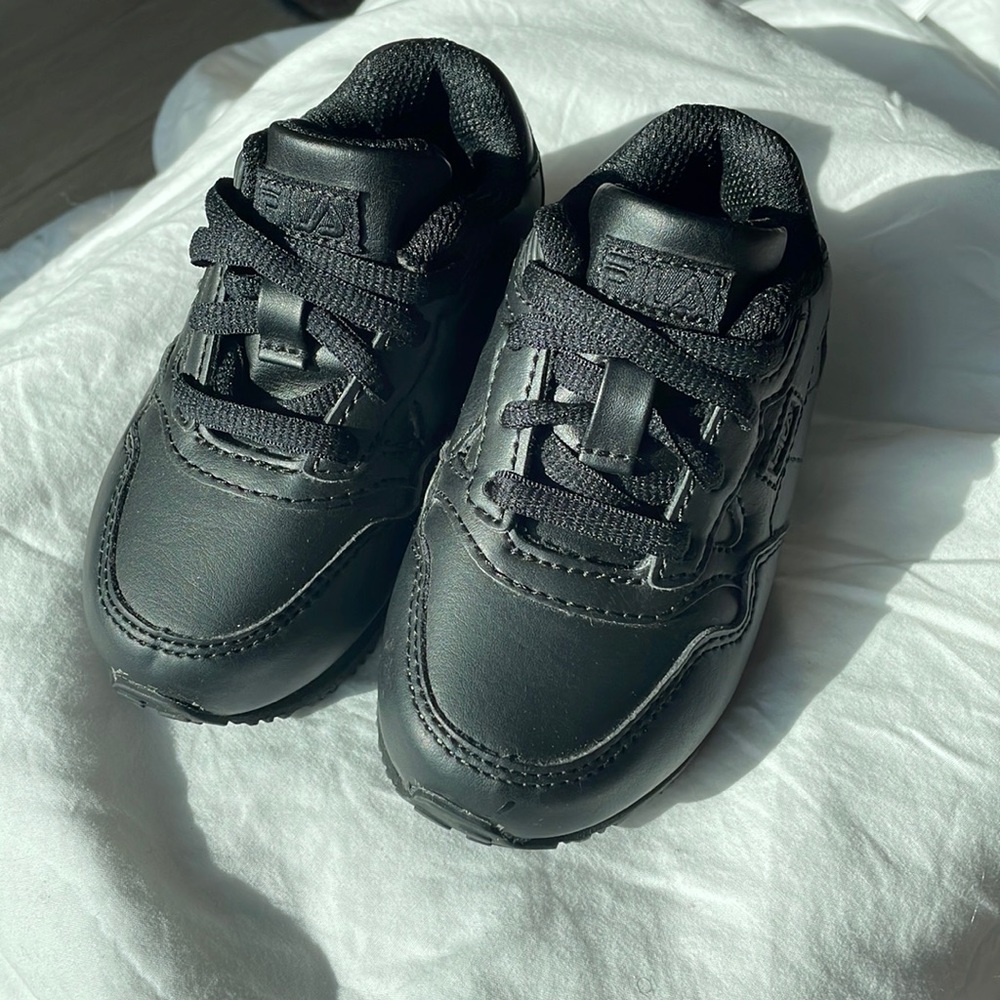 FILA Original Fitness Toddler Shoes Black 7 - black baby sneakers